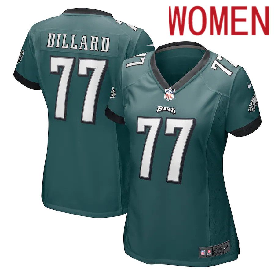 Women Philadelphia Eagles #77 Andre Dillard Nike Midnight Green Game NFL Jersey->women nfl jersey->Women Jersey